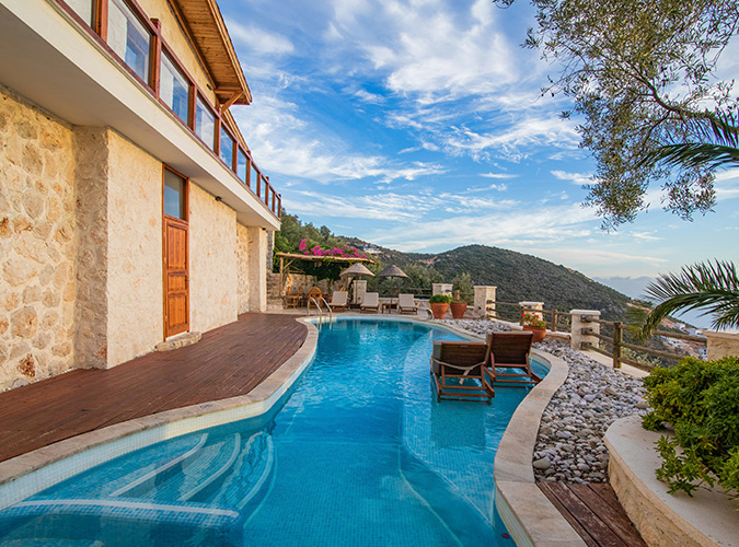 pool on a Austin hill side